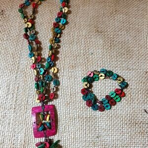 Multicolors Necklace and Bracelet